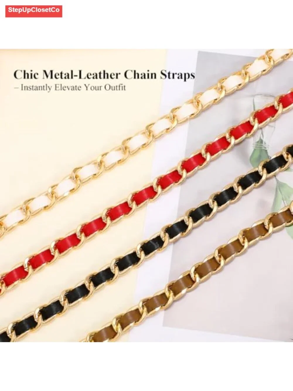 Faux Leather Waist Chain Belt for Women, Adjustable Hip Belt for Jeans Dresses,